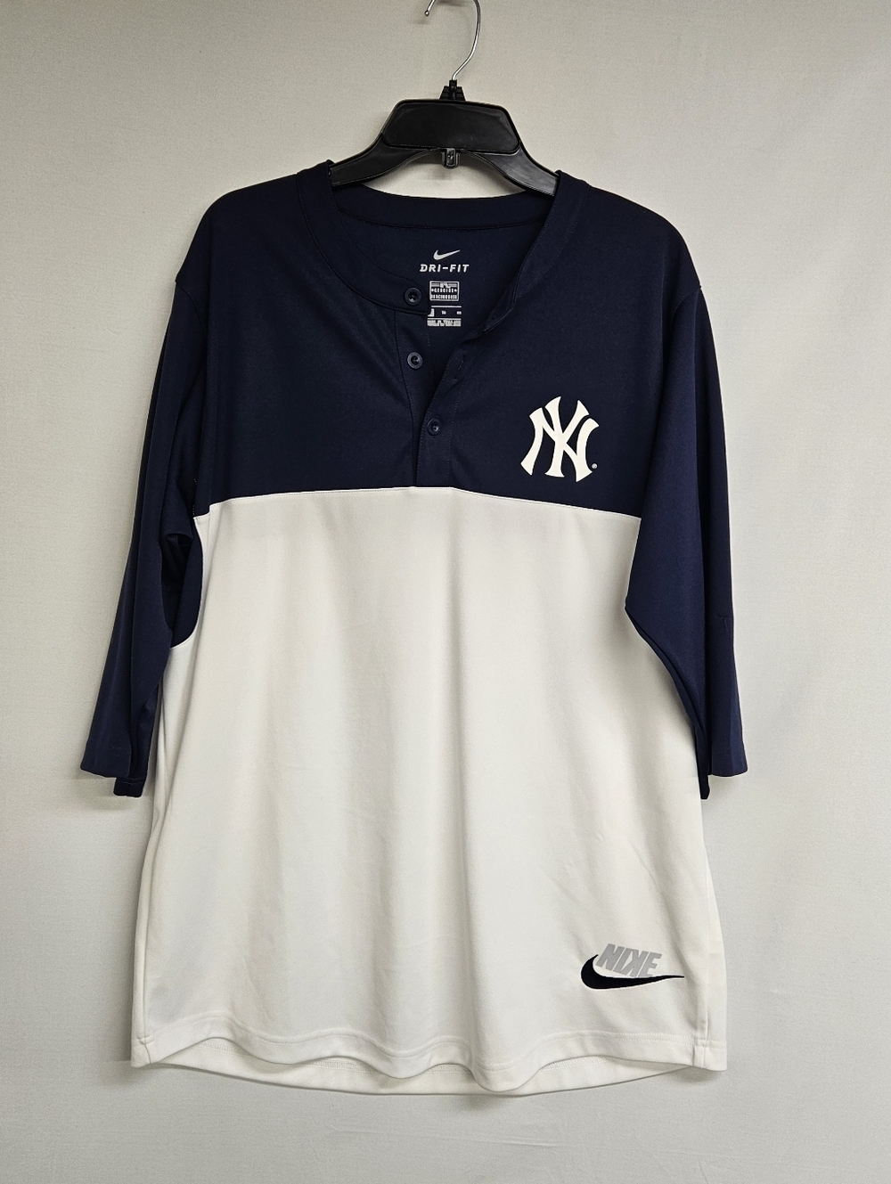 Nike TEAM Dri-Fit Vapor Blue One Button Baseball Jersey Men's XLarge